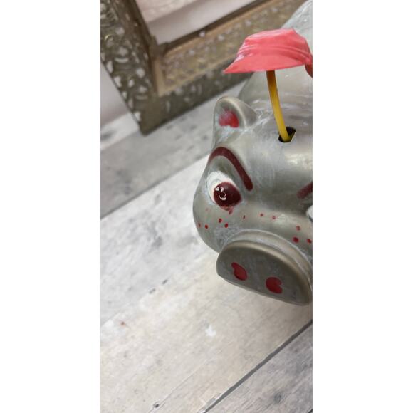 Vintage 1950s Whelen Tipping Hat Piggy Bank Celluloid Plastic Drug Store Rare - Picture 4 of 12